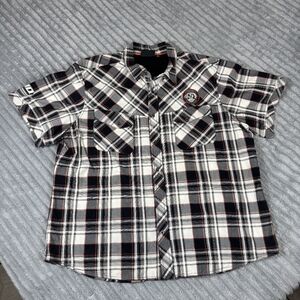 Genuine Harley Davidson Motor Shirt Size 3XL Plaid print Front and Back Graphics